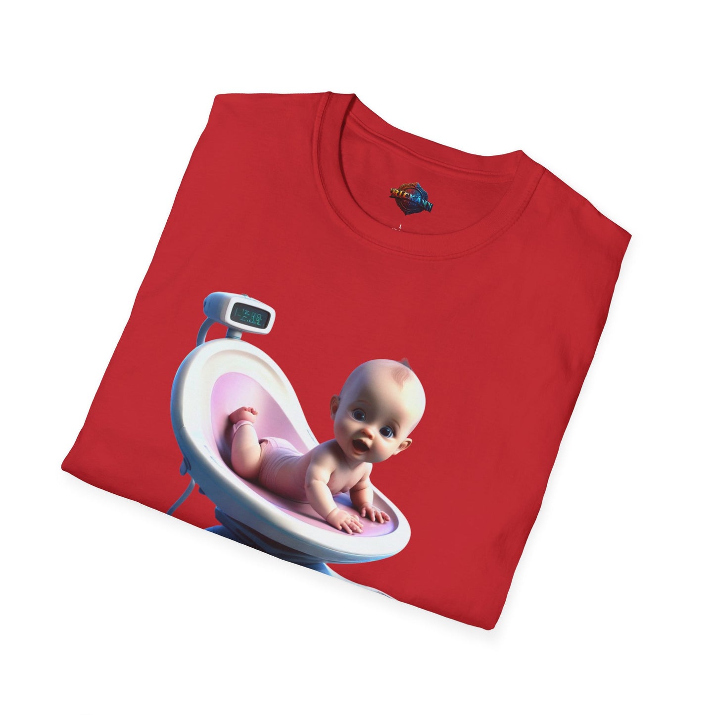 Cute Baby Scale Unisex Softstyle T-Shirt - Perfect for New Parents and Baby Showers