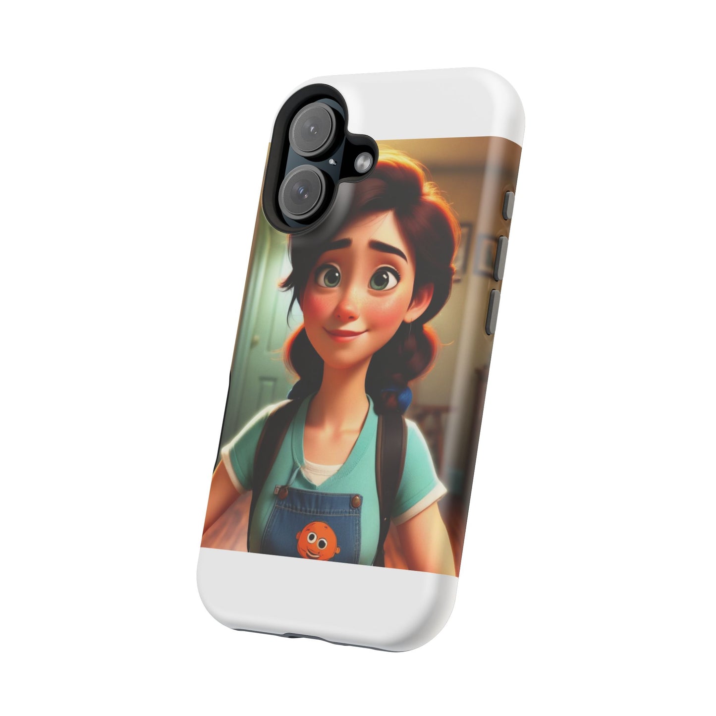 Cute Animated Character Phone Case, Magnetic Tough Cases for iPhone, Unique Gift for Kids, Phone Accessory, Doodle Style