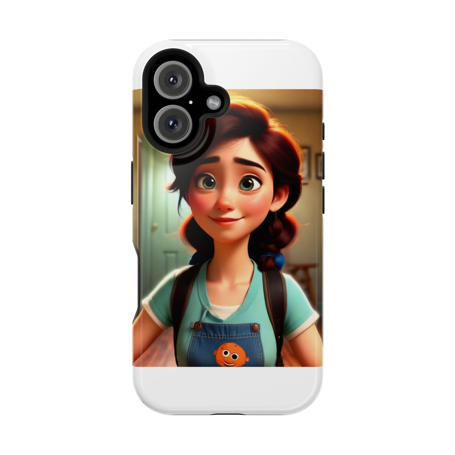 Cute Animated Character Phone Case, Magnetic Tough Cases for iPhone, Unique Gift for Kids, Phone Accessory, Doodle Style