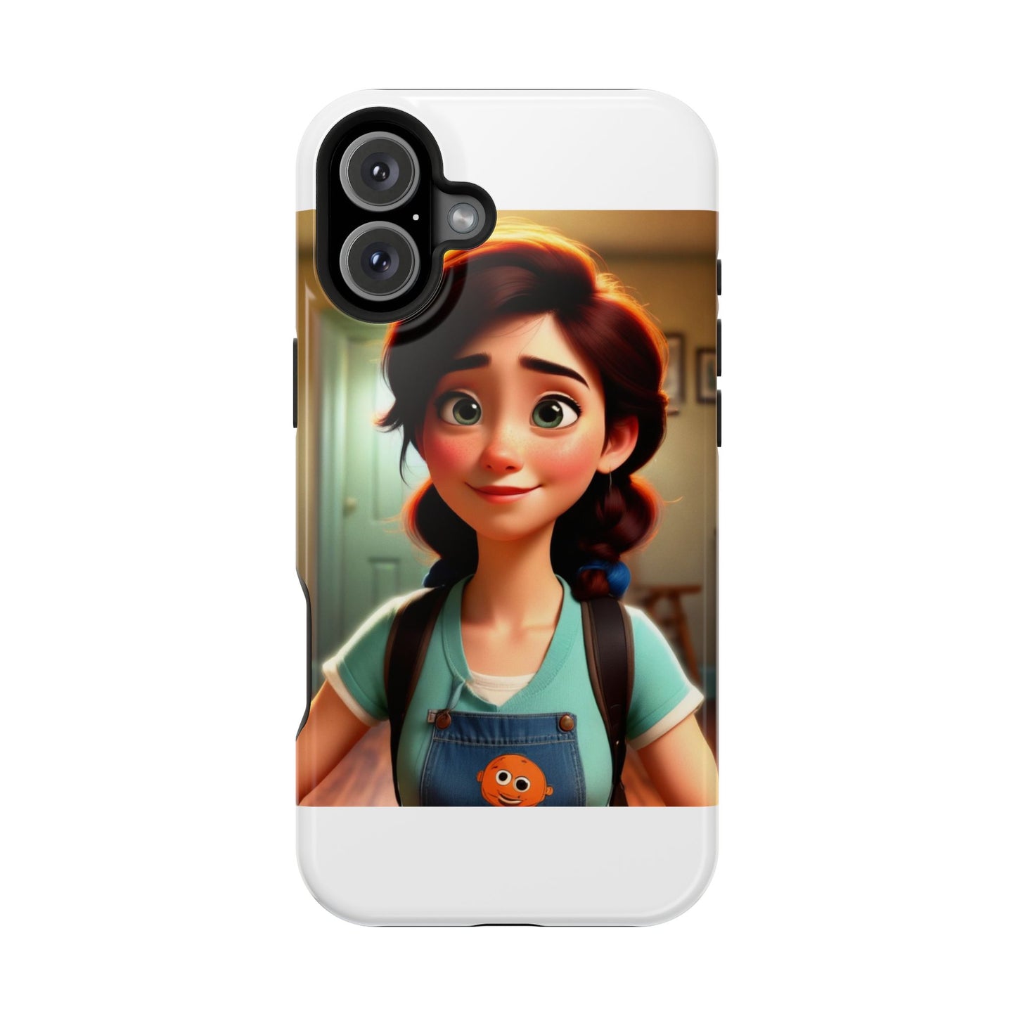 Cute Animated Character Phone Case, Magnetic Tough Cases for iPhone, Unique Gift for Kids, Phone Accessory, Doodle Style