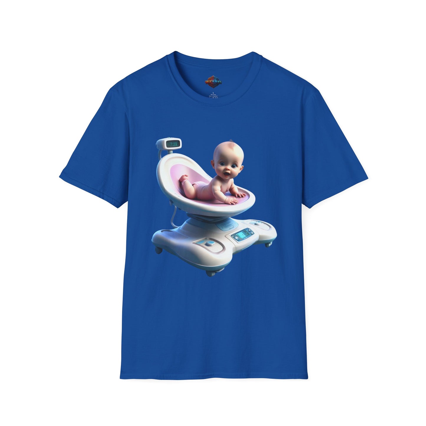 Cute Baby Scale Unisex Softstyle T-Shirt - Perfect for New Parents and Baby Showers