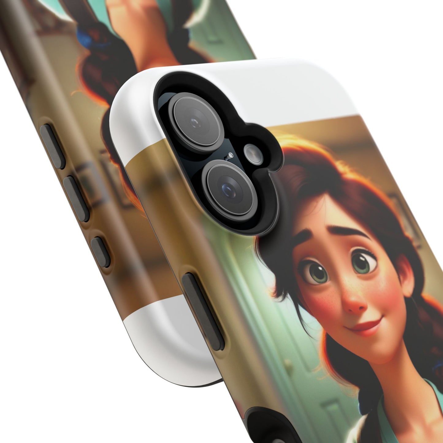 Cute Animated Character Phone Case, Magnetic Tough Cases for iPhone, Unique Gift for Kids, Phone Accessory, Doodle Style