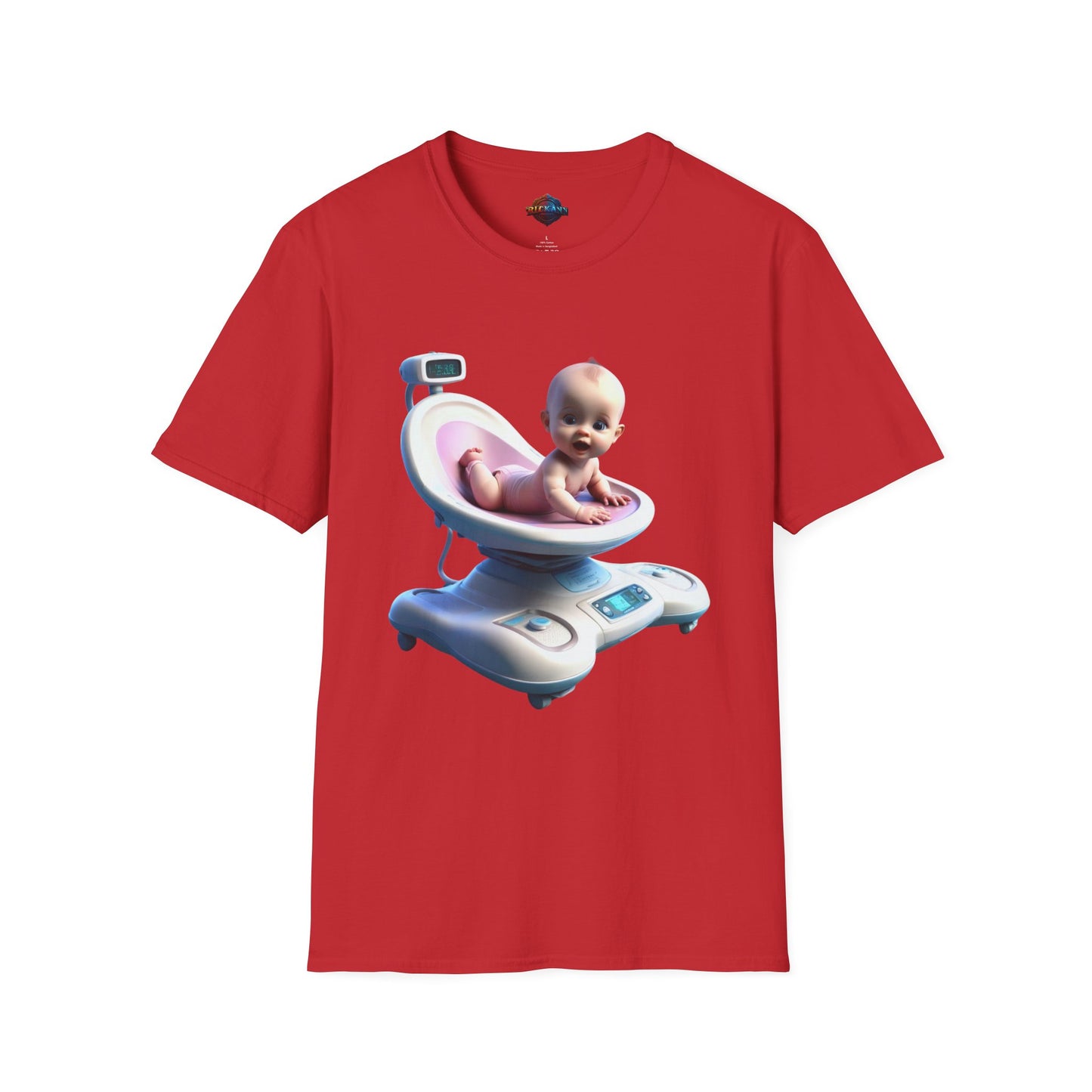 Cute Baby Scale Unisex Softstyle T-Shirt - Perfect for New Parents and Baby Showers