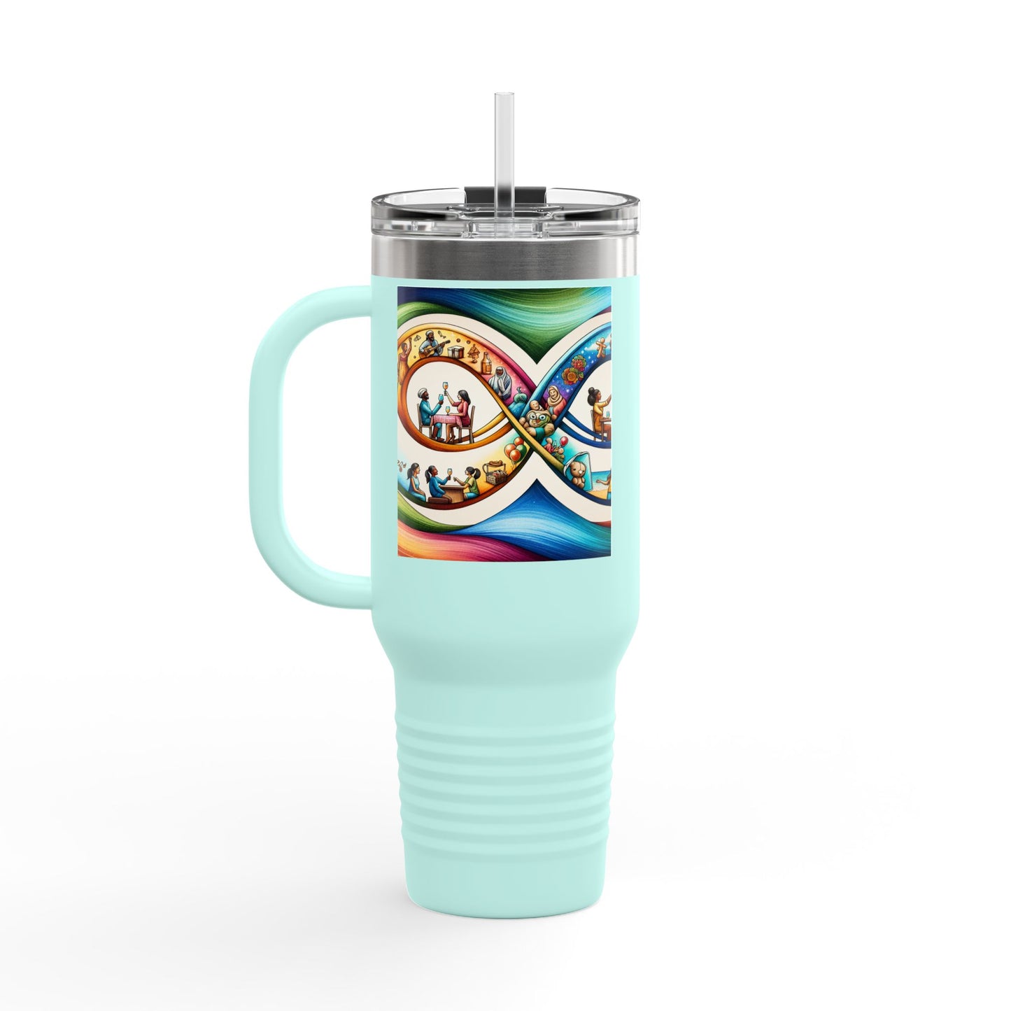 Happy Familyversary Insulated Travel Mug - 40oz - Stylish & Durable Drinkware for Celebrations