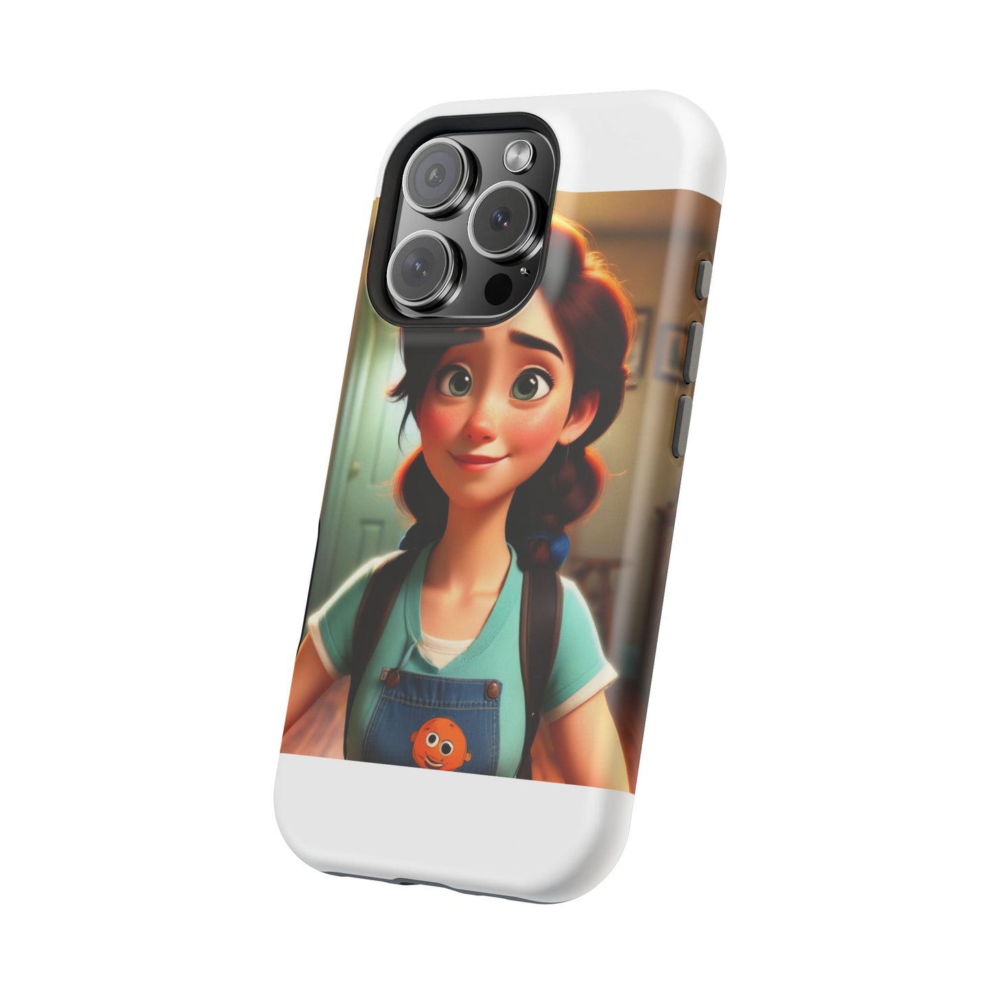 Cute Animated Character Phone Case, Magnetic Tough Cases for iPhone, Unique Gift for Kids, Phone Accessory, Doodle Style