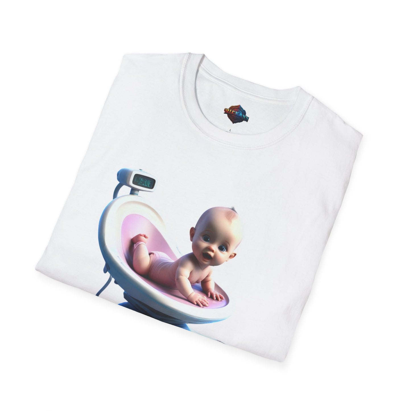 Cute Baby Scale Unisex Softstyle T-Shirt - Perfect for New Parents and Baby Showers