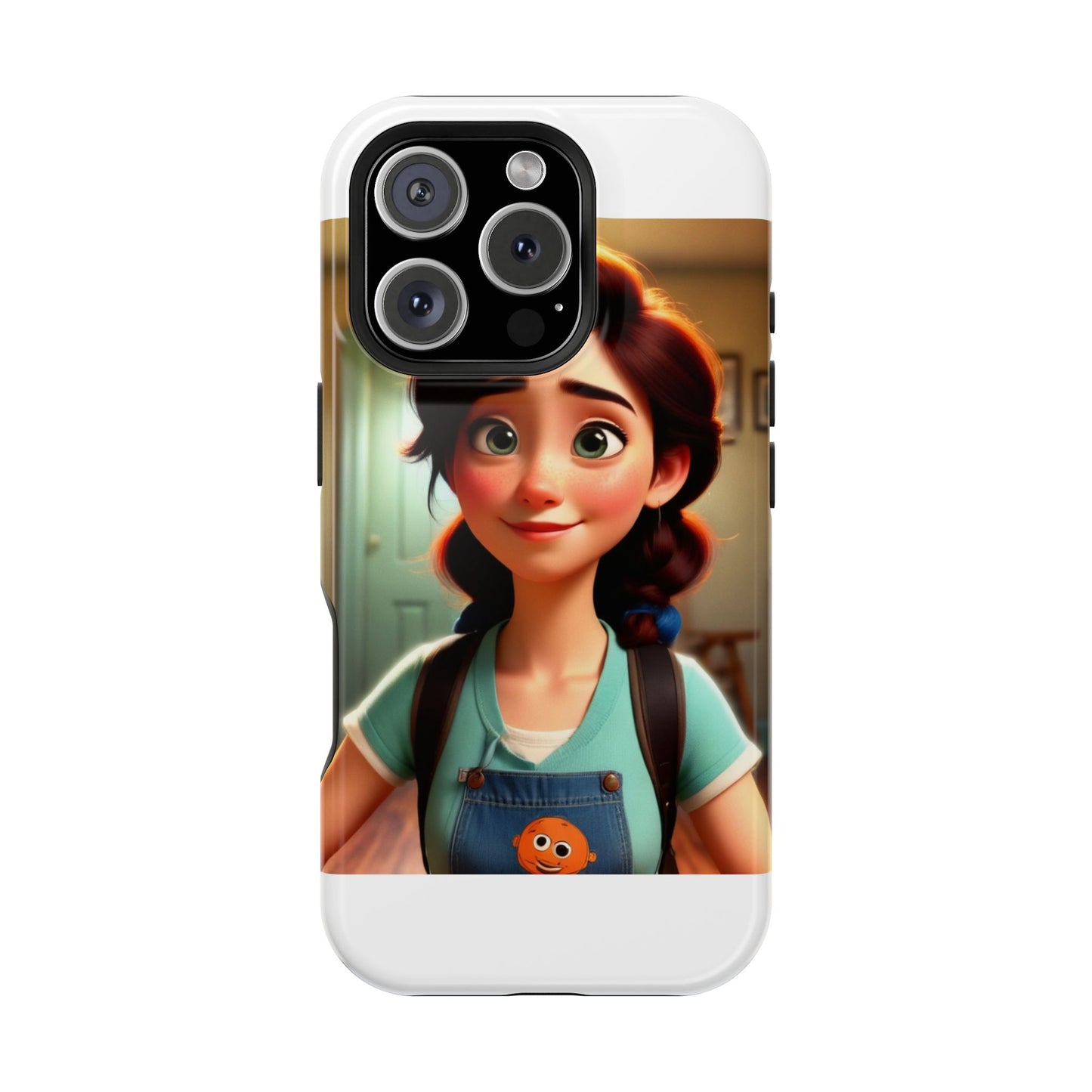 Cute Animated Character Phone Case, Magnetic Tough Cases for iPhone, Unique Gift for Kids, Phone Accessory, Doodle Style