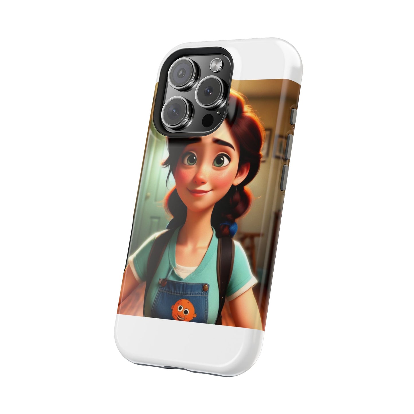 Cute Animated Character Phone Case, Magnetic Tough Cases for iPhone, Unique Gift for Kids, Phone Accessory, Doodle Style