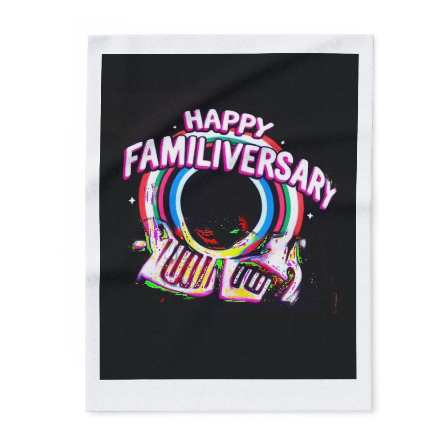 Colorful Happy Familiversary Fleece Blanket