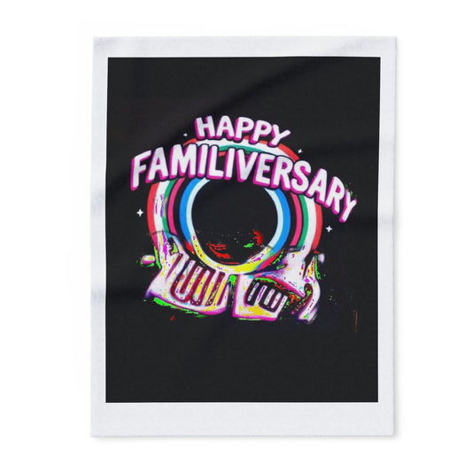 Colorful Happy Familiversary Fleece Blanket