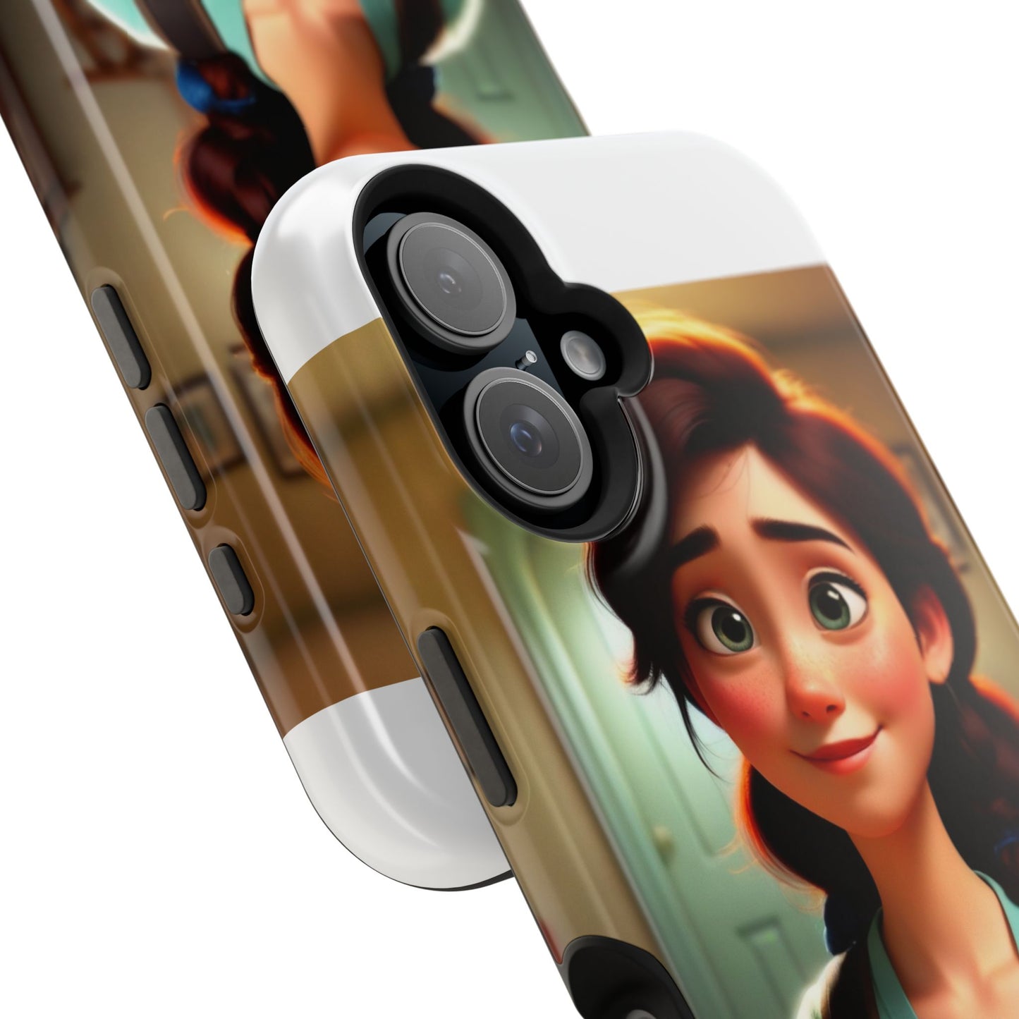 Cute Animated Character Phone Case, Magnetic Tough Cases for iPhone, Unique Gift for Kids, Phone Accessory, Doodle Style