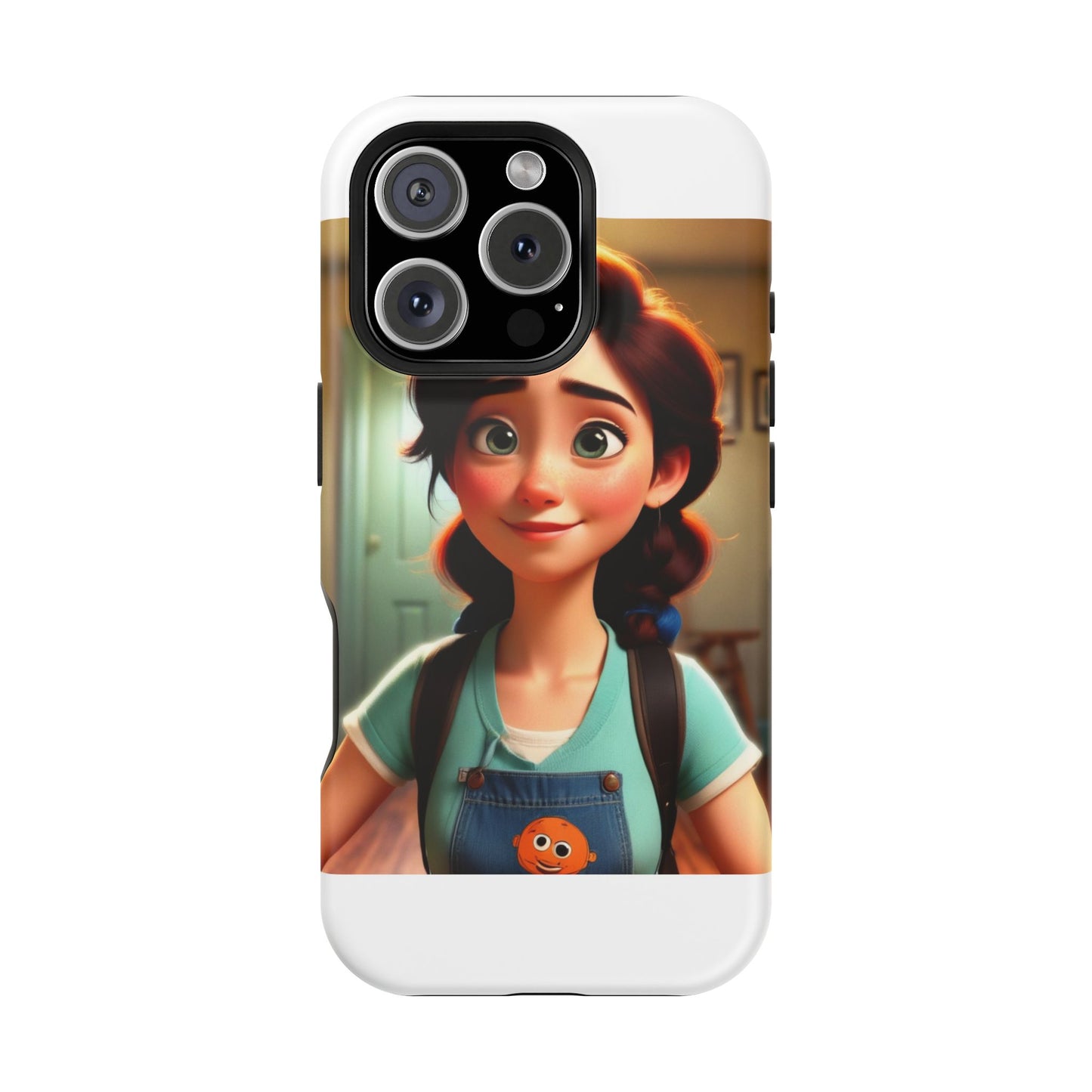 Cute Animated Character Phone Case, Magnetic Tough Cases for iPhone, Unique Gift for Kids, Phone Accessory, Doodle Style