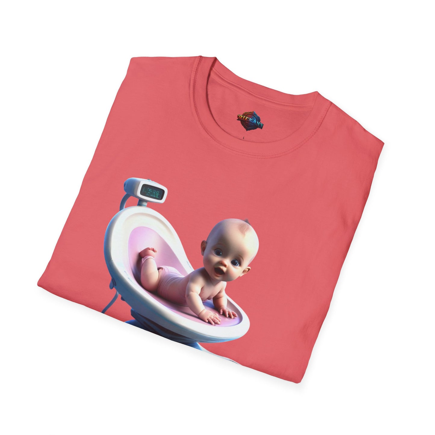 Cute Baby Scale Unisex Softstyle T-Shirt - Perfect for New Parents and Baby Showers