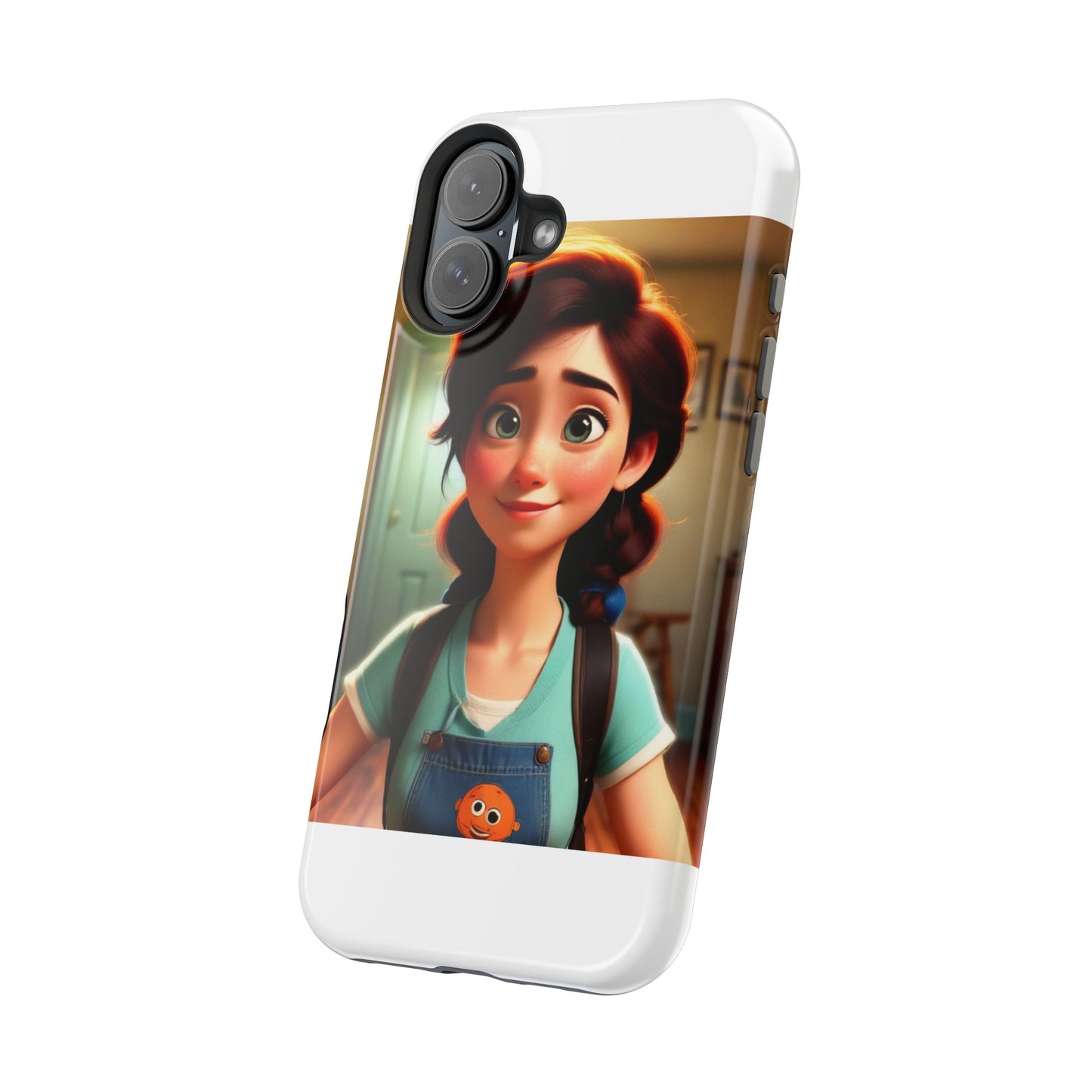 Cute Animated Character Phone Case, Magnetic Tough Cases for iPhone, Unique Gift for Kids, Phone Accessory, Doodle Style