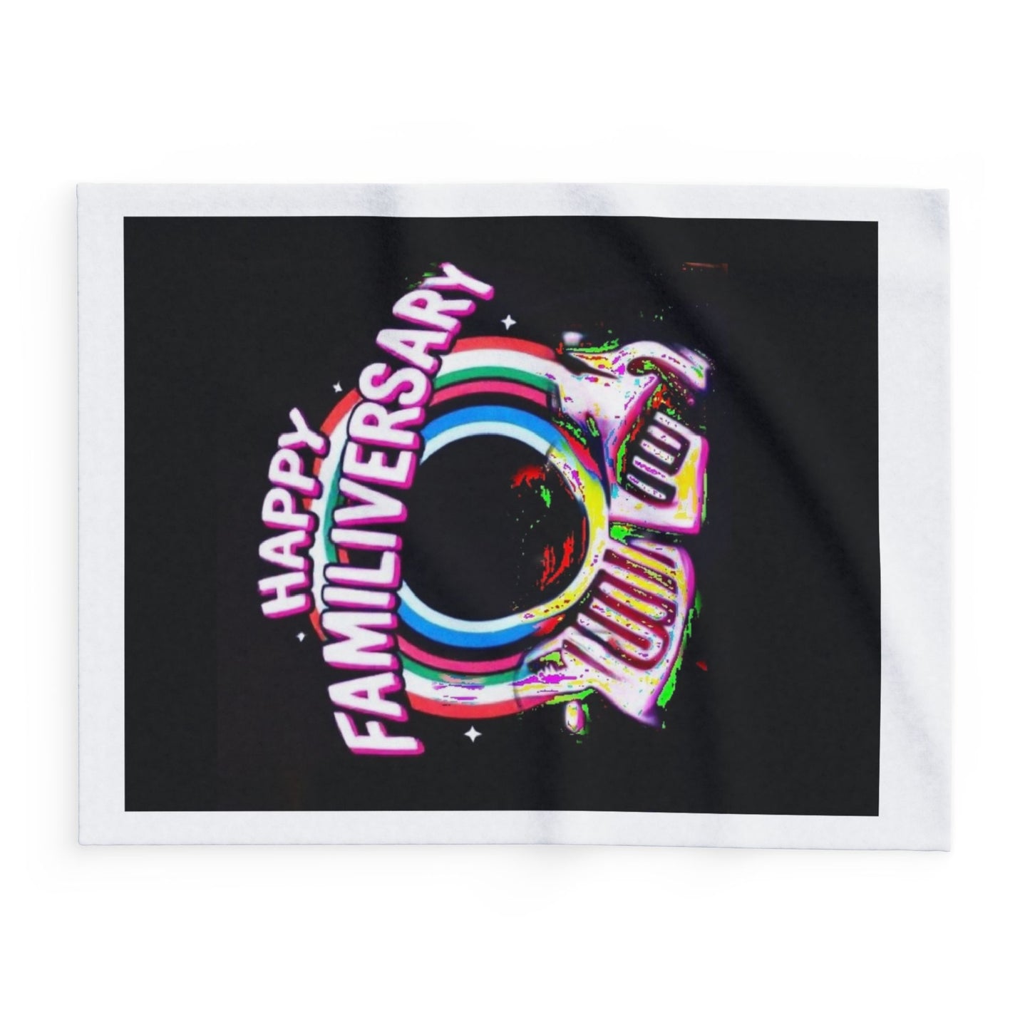 Colorful Happy Familiversary Fleece Blanket